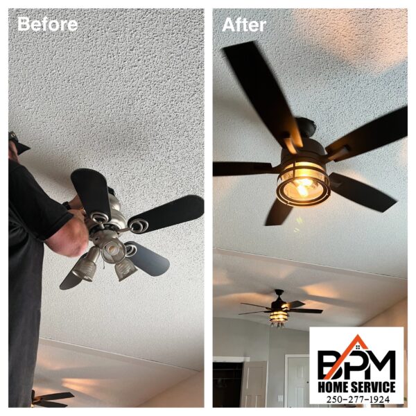 lighting installation services - before and after